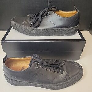 Fred Perry George Cox Leather Lace-up Tennis Sneaker Shoes Black US Sz 8 EU 41